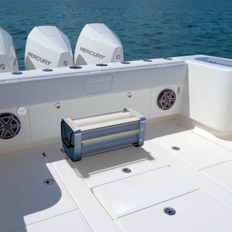 Spot Zero equipment rest in the bay of a boat