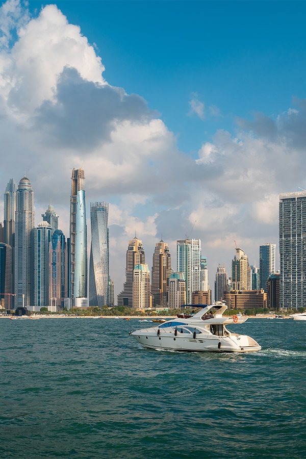 A large luxurious yacht at sea