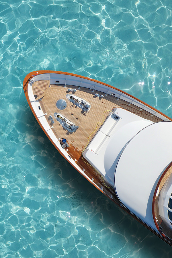 A large yacht at sea
