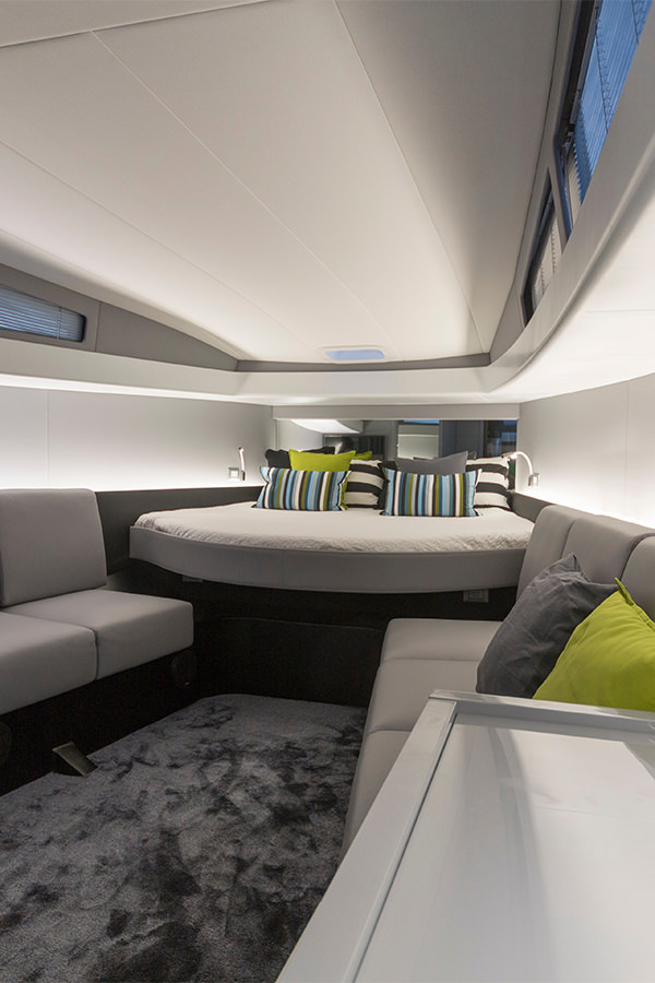 The interior of a boat