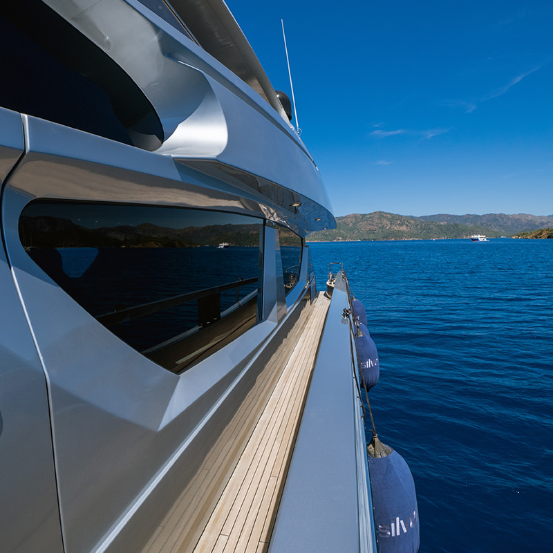 The side length of a private yacht