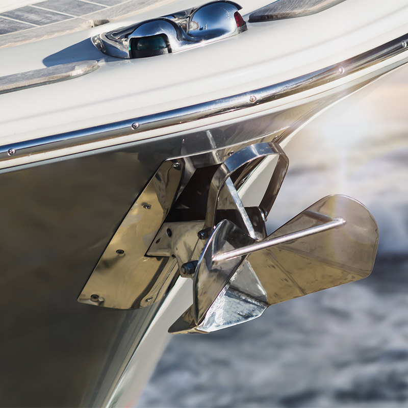 The anchor system of a marine vessel